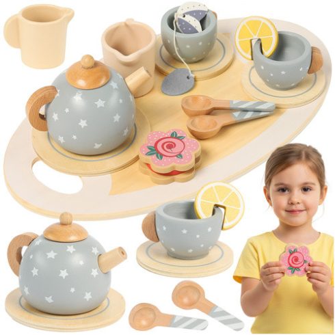 Children's tea set gray Kruzzel 26394