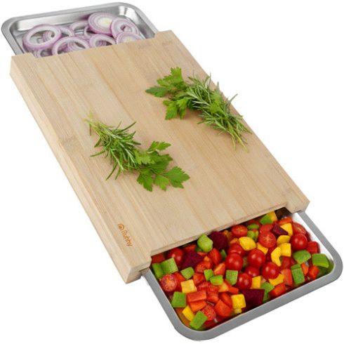 Bamboo board with containers Ruhhy 25707