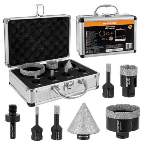 Gyémánt lyukfűrészek - 7 db-os Bigstreen 27080-as készlet