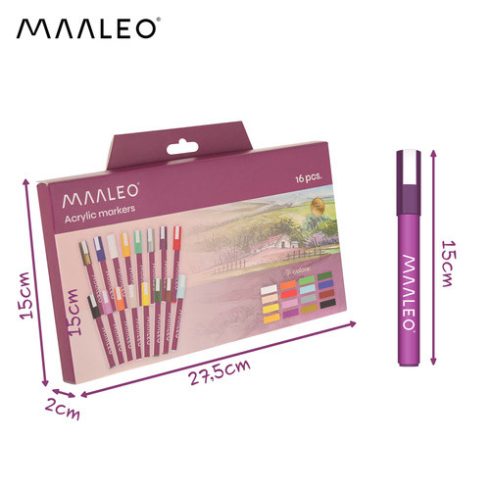 Acrylic markers - set of 16 Maaleo 27051