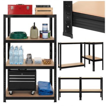 Raktári polc - fekete 150x75x30 Bigstren