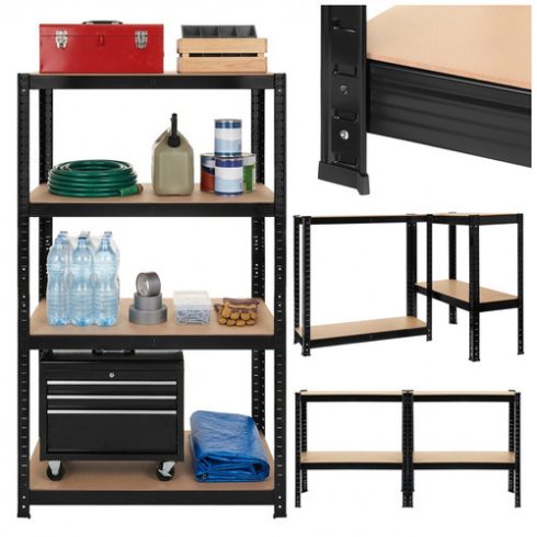 Raktári polc - fekete 150x75x30 Bigstren