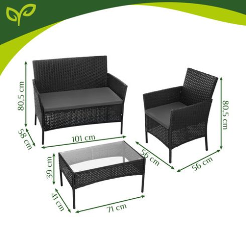 Black rattan garden furniture Gardlov 26908