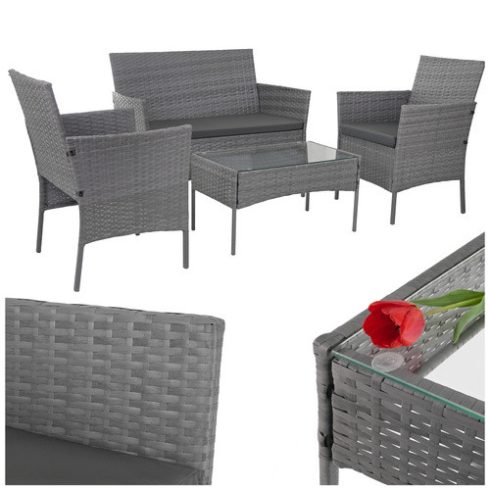 Antracit rattan kerti bútor Gardlov 26907