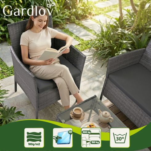 Antracit rattan kerti bútor Gardlov 26907