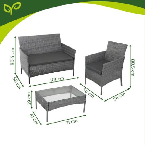 Anthracite rattan garden furniture Gardlov 26907