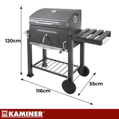 Kerti grill fedővel 116x70x110cm Kaminer