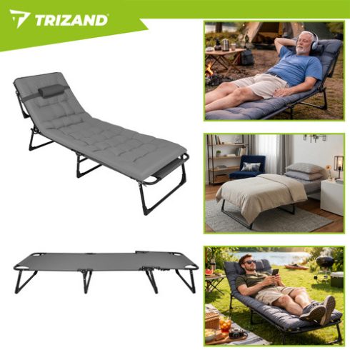 Folding garden lounger 192x68x28cm Trizand