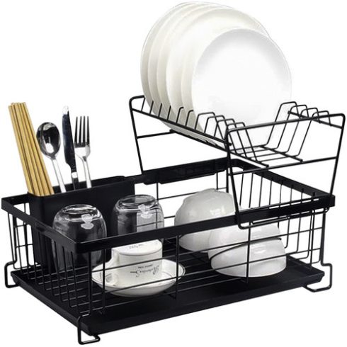 Ruhhy two-level dish drying rack