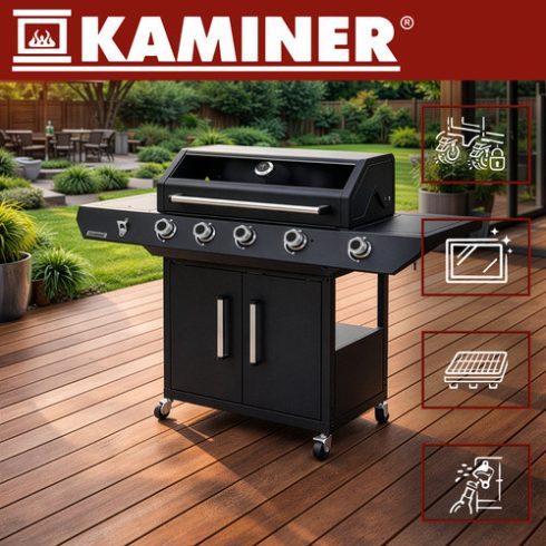 Grill gazowy 4+1 17kW Varen Black 5.0 Kaminer