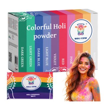 Holi Color Powder Set 10x100g Holi Cow 27334