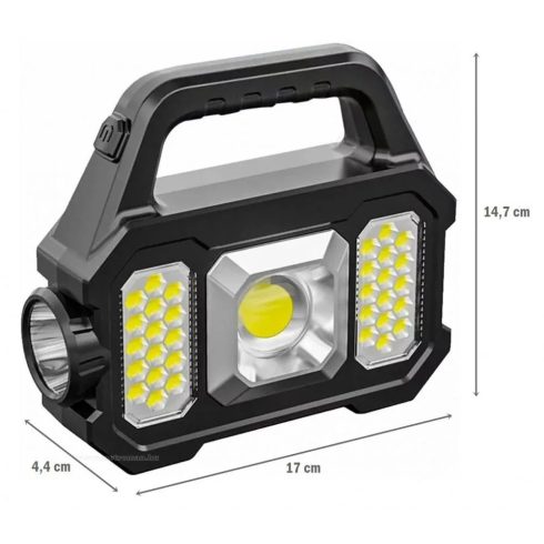 Kézi Akkumulátoros COB LED Lámpa Reflektor Napelemes Töltéssel MD103SOL