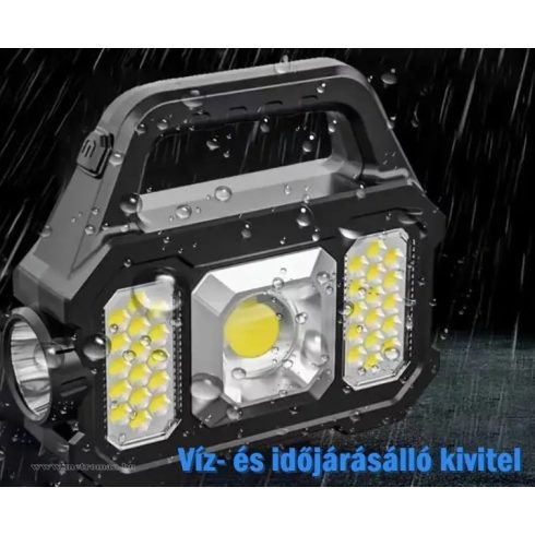 Kézi Akkumulátoros COB LED Lámpa Reflektor Napelemes Töltéssel MD103SOL