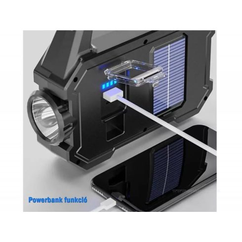 Kézi Akkumulátoros COB LED Lámpa Reflektor Napelemes Töltéssel MD103SOL