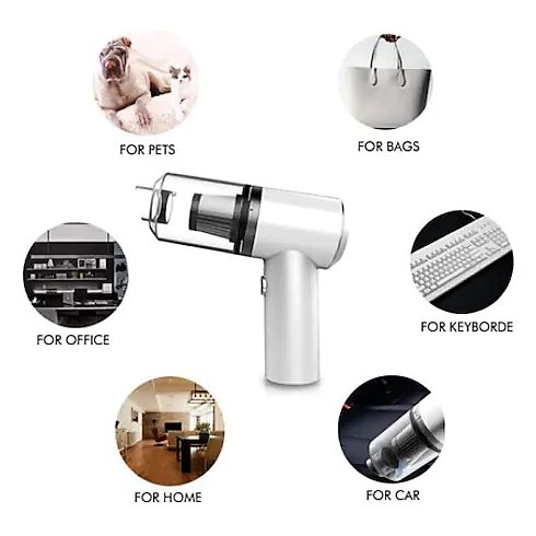 2 az 1 -ben Mini Kézi Porszívó USB-vel - Fehér színben - MS-127