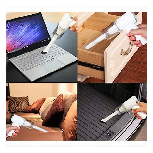 2 az 1 -ben Mini Kézi Porszívó USB-vel - Fehér színben - MS-127