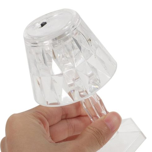 Mini LED asztali lámpa, Openhome, elegáns és kompakt, tökéletes dekoráció polcra, vezeték nélküli megjelenés, modern és univerzális, 11 cm, fehér