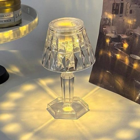 Mini LED asztali lámpa, Openhome, elegáns és kompakt, tökéletes dekoráció polcra, vezeték nélküli megjelenés, modern és univerzális, 11 cm, fehér