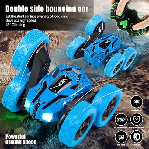 Krc Fancy Stunt Atom Max 2.4G RC Távirányitású Átfordulós Duplaoldalú Kaszkadőr Autó