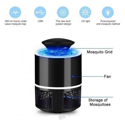 USB-s rovarcsapda és szúnyogirtó készülék ventilátorral és világítással (NV818)