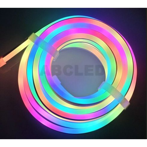 Neon LED szalagfény 5M - Applikációval és távirányítóval - IC-RGB - 7*14MM