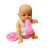 Gügyögő Nevető Síró Pisilő Élethű Játék Baba Étkészlettel, és Bilivel 28 Cm