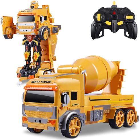 Transformer Robot Rc Beton Keverő Teherautó Autó Gyerekeknek 3.7V Lítium Akku 2.4 Ghz USB Töltő betonkeverő mixer