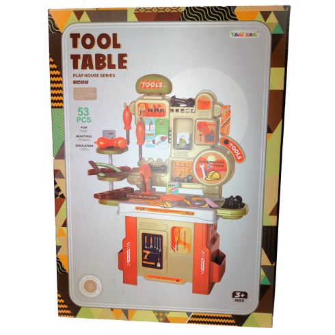 Tool Table Legolcsóbb Gyerek Játék Szerszámos Asztal és Szett  53 Darabos Készlet Szerszámasztal