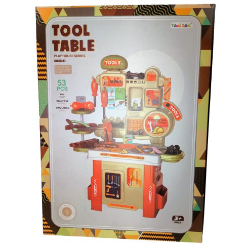 Tool Table Legolcsóbb Gyerek Játék Szerszámos Asztal és Szett  53 Darabos Készlet Szerszámasztal