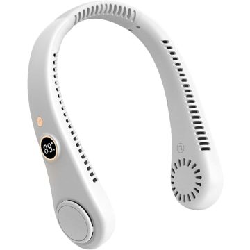   Ainichi Minőségi nyakventilátor, személyi hordozható, csendes ventilátor - USB-s hűtőventilátorok, 5 szélsebesség férfiaknak, nőknek, utazáshoz, túrázáshoz, kerékpározáshoz