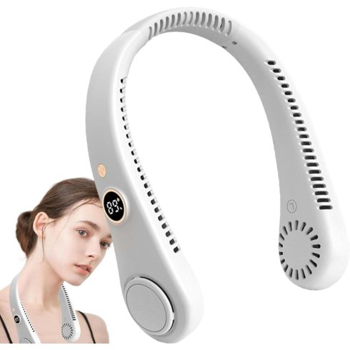 Ainichi Minőségi nyakventilátor, személyi hordozható, csendes ventilátor - USB-s hűtőventilátorok, 5 szélsebesség férfiaknak, nőknek, utazáshoz, túrázáshoz, kerékpározáshoz