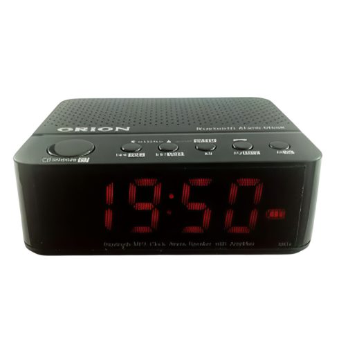 Orion OALC-5608B fekete ébresztőórás rádió, Bluetooth kapcsolattal