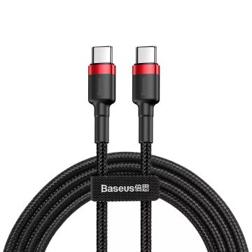   Baseus Cafule USB-C - USB-C 100W kábel 2m piros-fekete (CATKLF-AL91) (CATKLF-AL91) Szupergyors Töltő Kábel