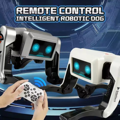 Távirányítós Robotkutya Játék gyerekeknek Mesterséges intelligencia által vezérelt interaktív funkciókkal, sétáló, táncoló okos kiskutya robot LED szemekkel, programozható műveletekkel és hangeffektusokkal