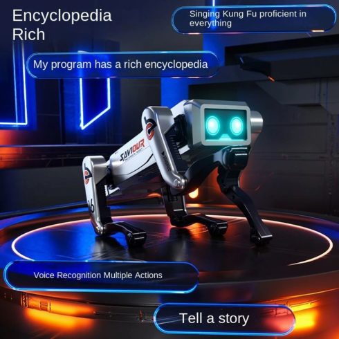 Távirányítós Robotkutya Játék gyerekeknek Mesterséges intelligencia által vezérelt interaktív funkciókkal, sétáló, táncoló okos kiskutya robot LED szemekkel, programozható műveletekkel és hangeffektusokkal