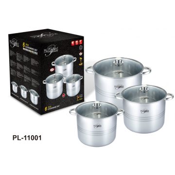  Platinum 6 részes rozsdamentes fazék készlet 20 22 24 Cm szett PL-11001
