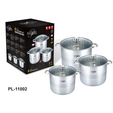   Platinum 6 részes rozsdamentes fazék készlet 22 24 26Szett PL-11002