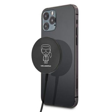   Vezeték nélküli töltő Karl Lagerfeld 15W MagSafe KLCBMSIKBK