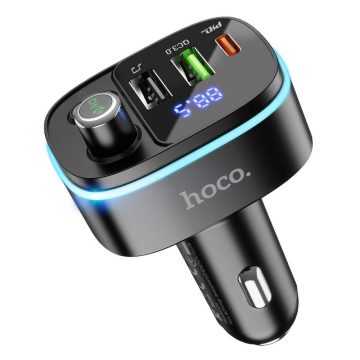   Autós adó bluetooth Hoco 2 x USB A + USB C QC3.0 PD 20W E62 fekete
