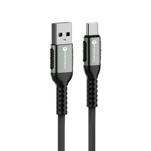 Cable USB A to USB C Forcell F-Energy QC4.0 3A 66W Cafule 1,2 m C256 black