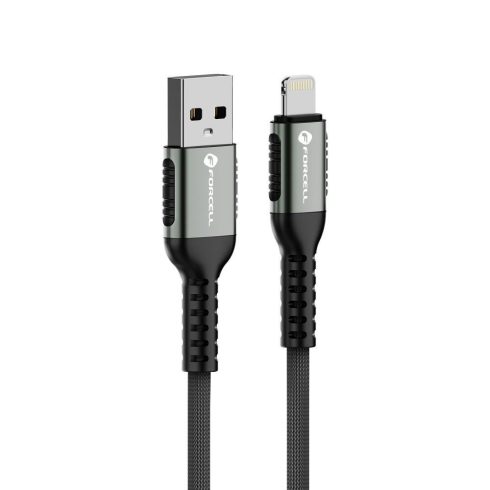 Cable USB A to Lightning Forcell F-Energy 2,4A 12W Cafule 1,2 m C257 black