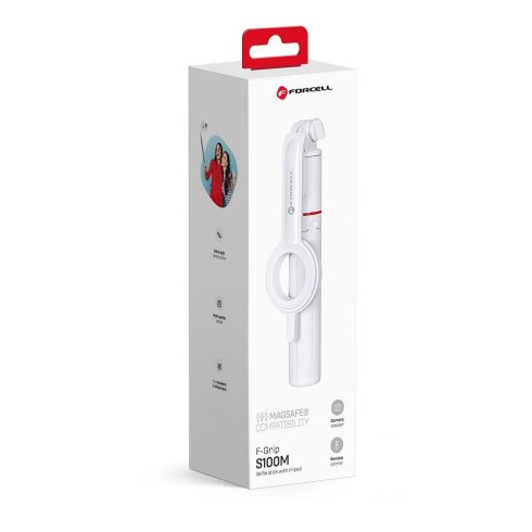 FORCELL F-GRIP MagSelfie S100M selfie stick vezeték nélküli távirányítóval fehér