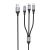 Kábel 3 az 1-ben USB A Lightninghez / Micro USB / USB C Hoco 2,4A 1 m X102 fekete