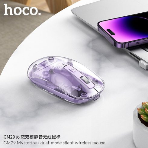 Vezeték nélküli egér Hoco 2,4G 1600 dpi GM29 romantikus lila