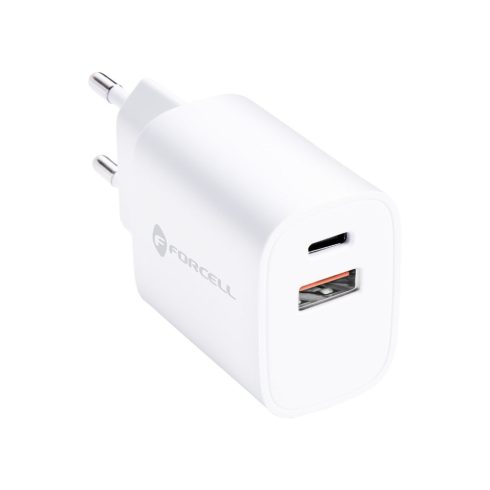 FORCELL F-ENERGY TFK-TC-35WPD utazási töltő Type C + USB A PD QC4.0 3A 35W fehér