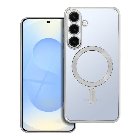 Case for Samsung S25 PLUS Electro Mag Cover compatible with MagSafe silver
