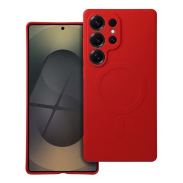   SILICONE MAG COVER case compatible with MagSafe for SAMSUNG S25 Ultra red