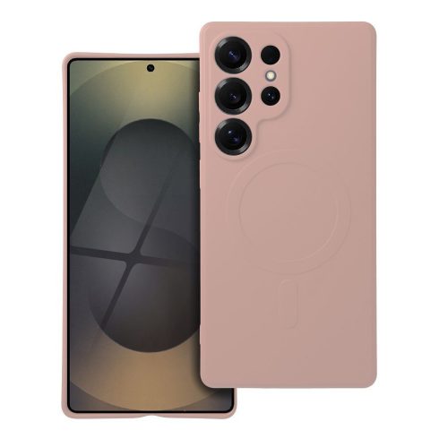 SILICONE MAG COVER case compatible with MagSafe for SAMSUNG S25 Ultra pink