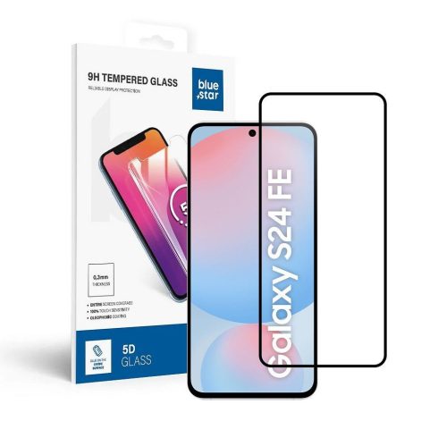 Tempered glass to Samsung Galaxy S24 FE (full glue / case friendly) Blue Star 5D black