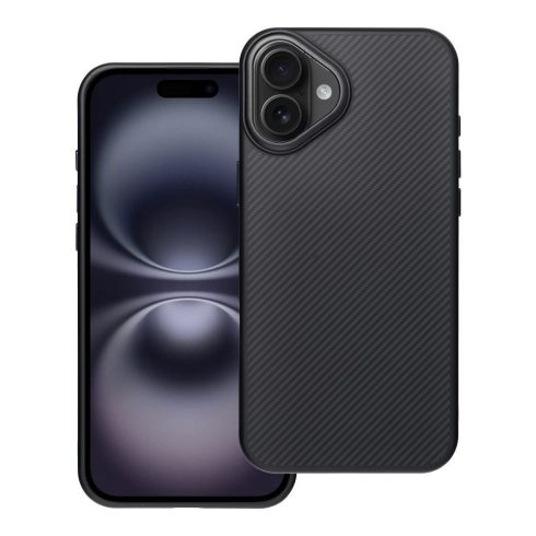 Tok iPhone 16 PLUS Carbon Elite Mag Coverhez, amely kompatibilis a MagSafe fekete színnel